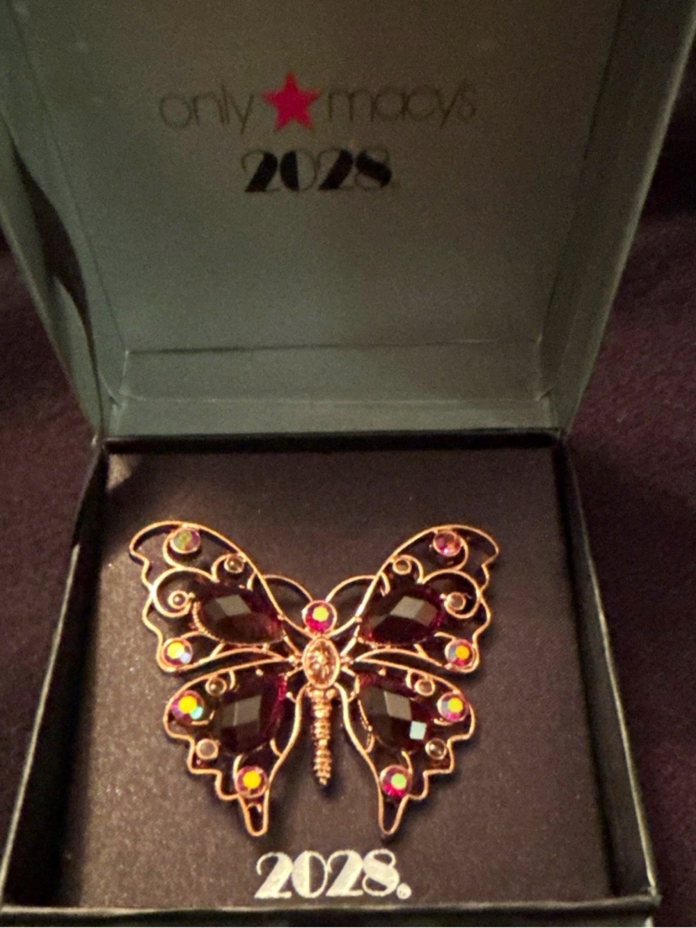 Vintage style 2028 1928 Jewelry Collection Gold Butterfly Brooch/Pin , Macys